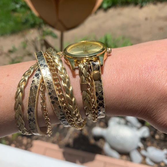 Gold Detail Wrap-Around Watch - Picture 2 of 2